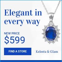 Elegant Sapphire Necklace Small Square