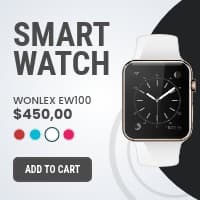 White Wonlex Smart Watch Small Square