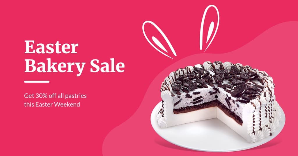 Easter Bunny Bakery Sale Facebook Sponsored Message