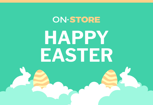 Happy Easter Bunny in Clouds Netboard