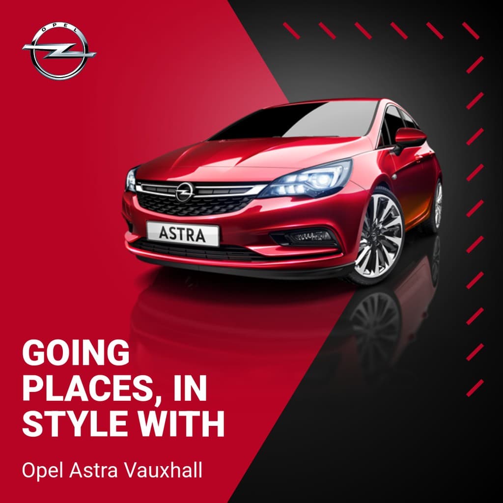 Red Opel Astra In Style Animated