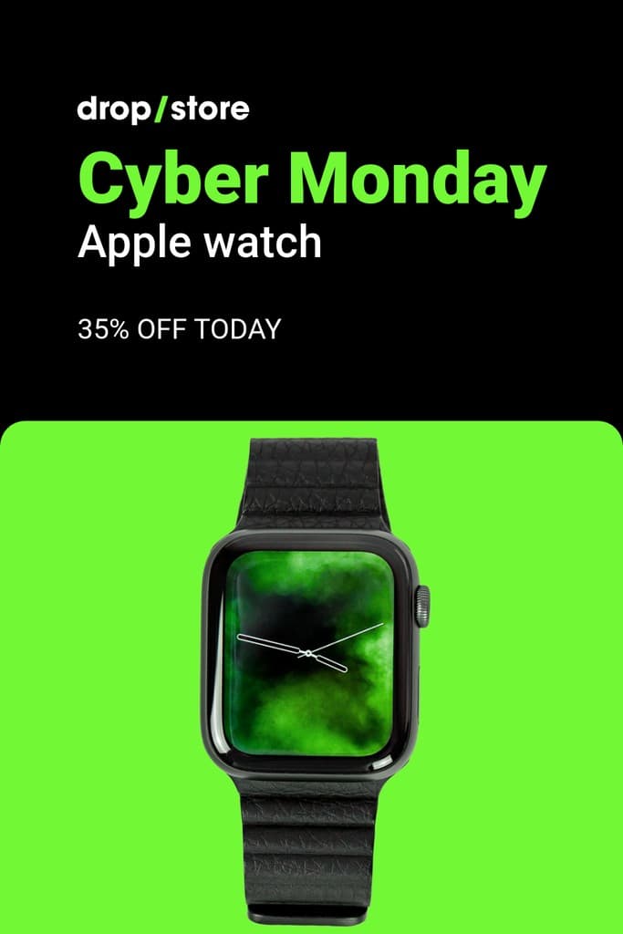 Cyber Monday Green Apple Watch Pinterest Pin Tall
