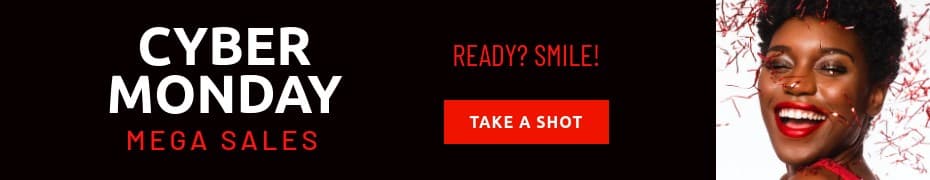 Cyber Monday Take a Smile Shot Top Banner
