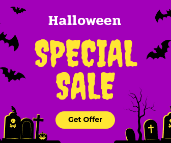 Purple Yellow Halloween Special Sale Large Rectangle