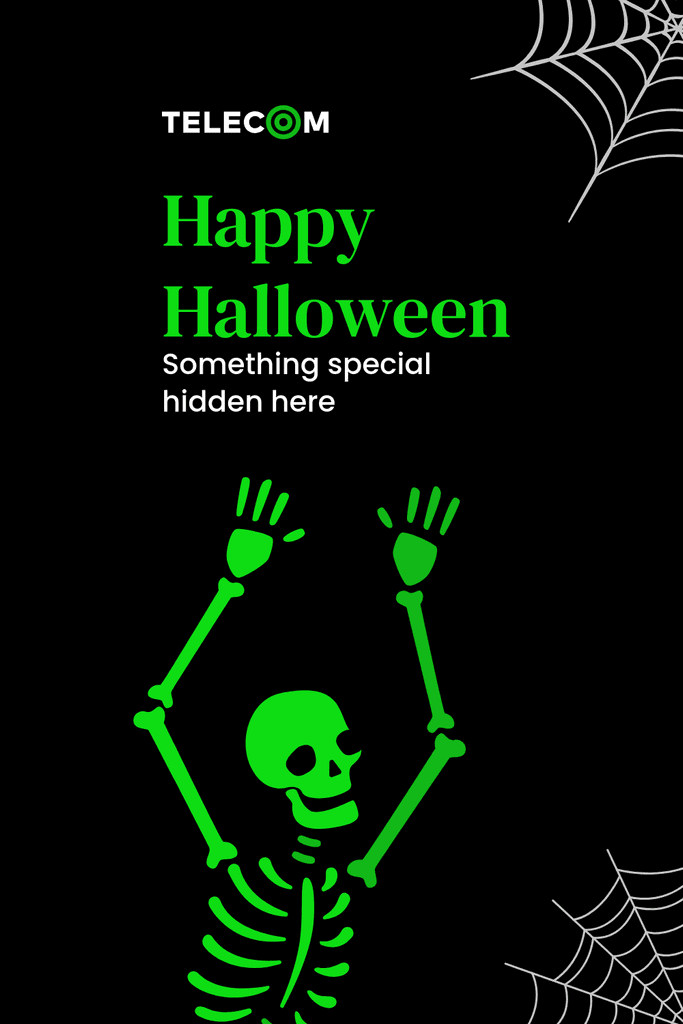 Happy Special Halloween with Green Skeleton Pinterest Pin Tall