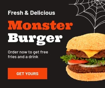 Halloween Monster Burger Sale Large Rectangle
