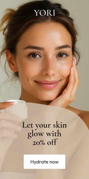 Let Your Skin Glow Yori Beauty Products Animated Half Page