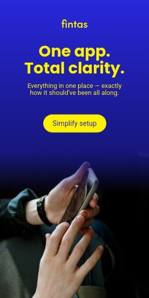 One App with Total Clarity Fintas Finance Animated Half Page