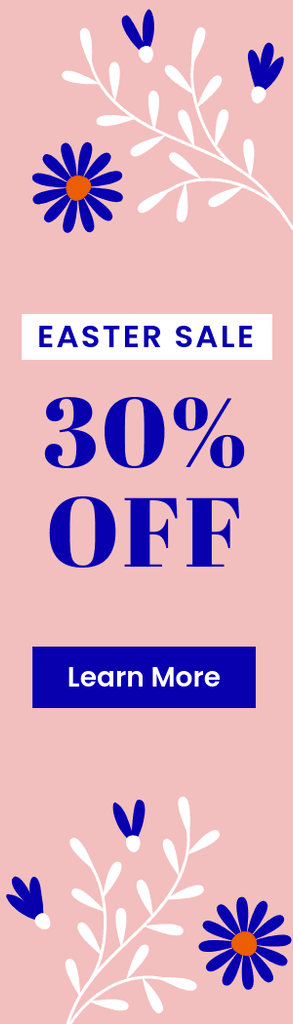 Easter Sale Blue Flower Illustration Portrait