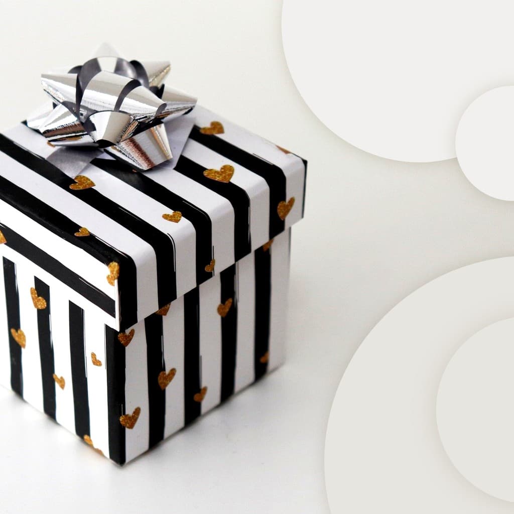 Black and White Striped Gift Boxing Day Responsive Square Responsive Square Art