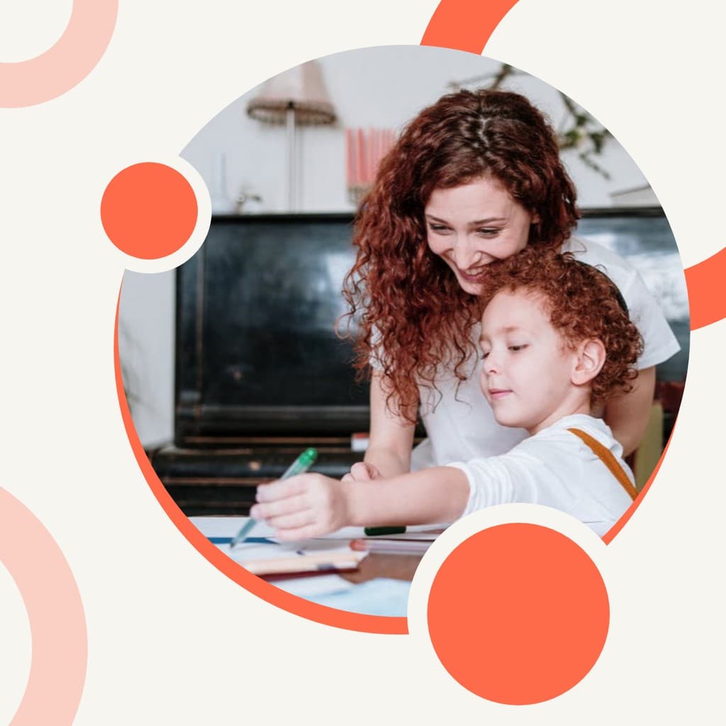 Homeschool Mom and Son Education Responsive Square Responsive Square Art