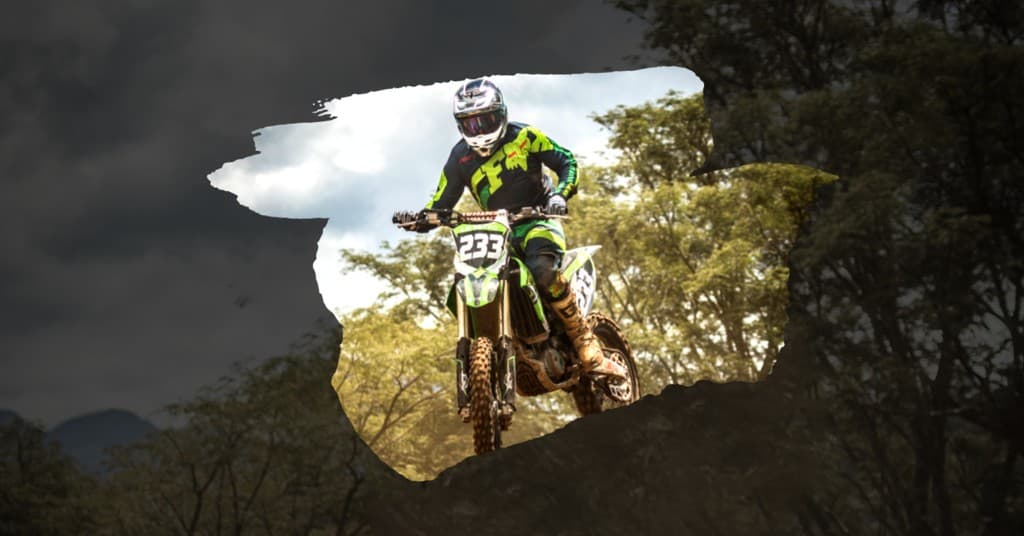 Green 233 Motocross Automotive Responsive Landscape Responsive Landscape Art