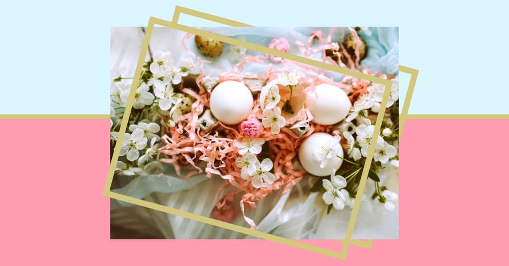 Pastel Eggs and Flowers Easter Responsive Landscape Responsive Landscape Art