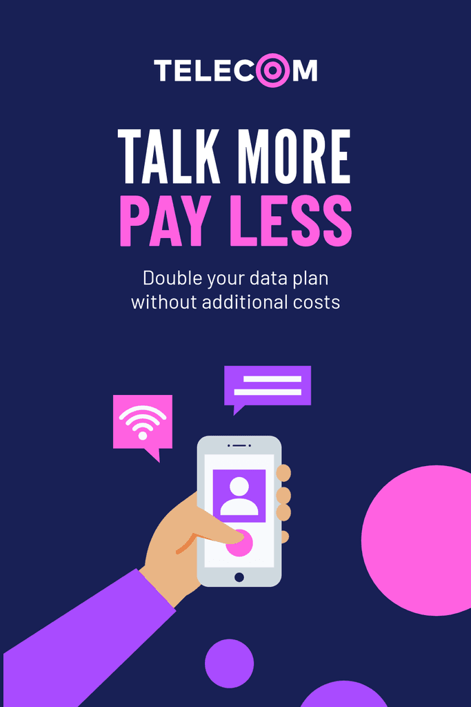 Talk More Pay Less Telecom Plan Pinterest Pin Tall