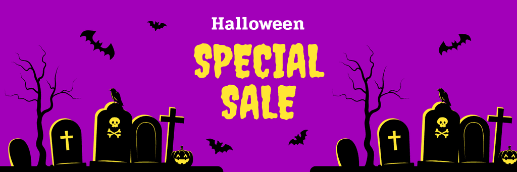 Purple Yellow Halloween Special Sale X Header
