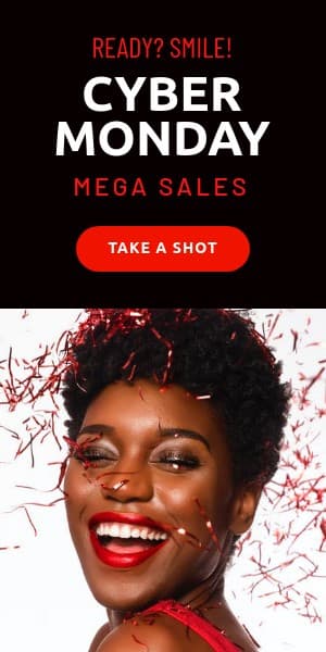 Cyber Monday Take a Smile Shot Half Page