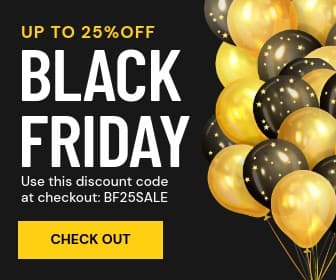 Gold Balloon Black Friday Discount Large Rectangle
