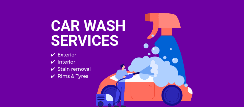 Full Car Wash Service Package Animated Facebook Cover