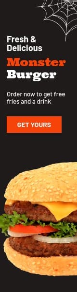 Halloween Monster Burger Sale Wide Skyscraper