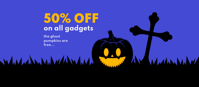 Gadget Sale with Free Ghost Pumpkins Facebook Cover