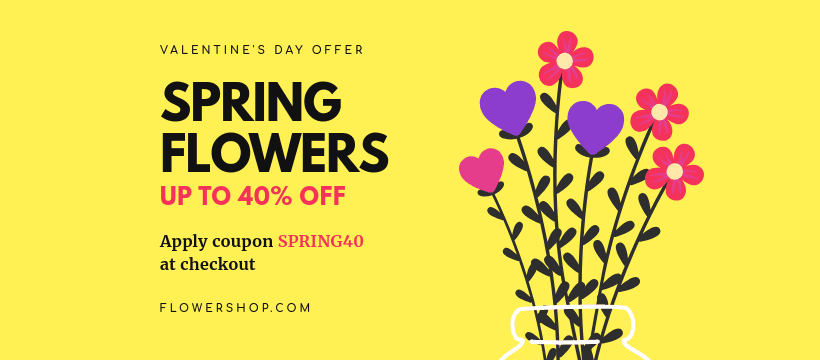 Valentine's Day Spring Flowers Illustration