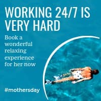 Mother's Day Spa Working as Mom Small Square