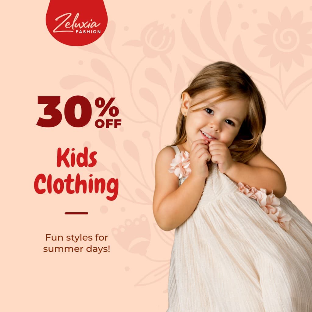 Kids Clothing Summer Days Instagram Post