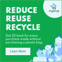 Plastic Recycle and Reuse Earth Day Small Square