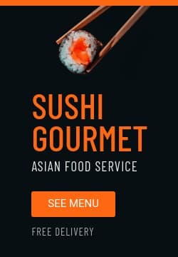 Sushi Gourmet Asian Food Service Triple Widescreen