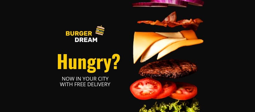 Free Burger Delivery in Your City Facebook Cover
