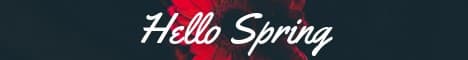 Hello Spring Red Flower Main Banner