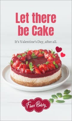 Let There Be Cake on Valentine's Day Vertical Rectangle