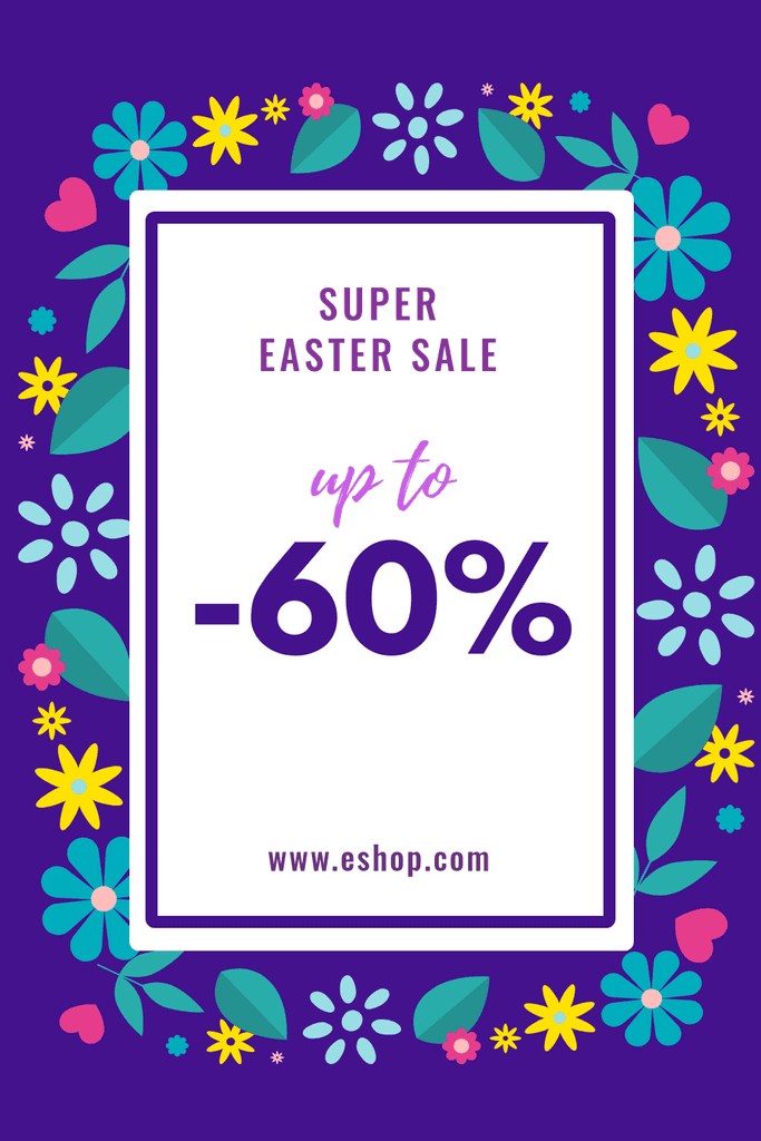 Super Easter Sale Cute Flower Illustration