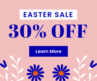 Easter Sale Blue Flower Illustration Large Rectangle
