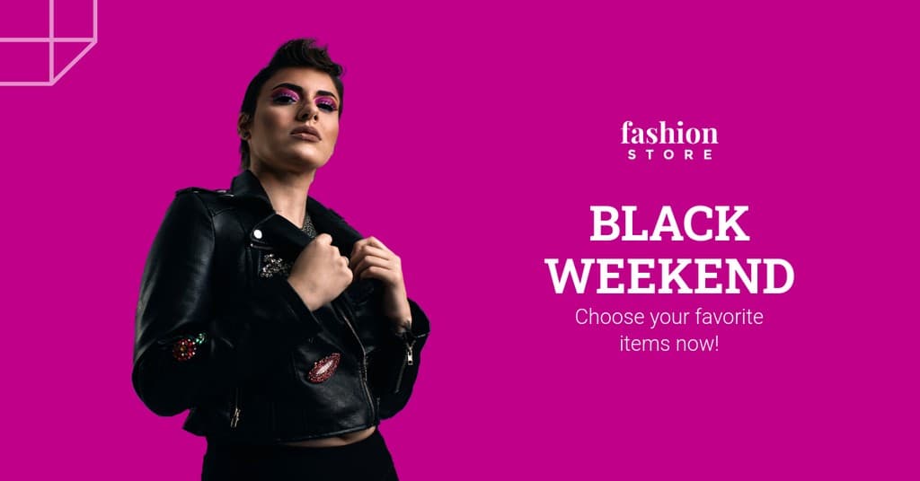 Pink Fashion Black Friday Facebook Sponsored Message