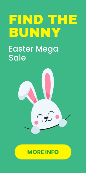 Find the Bunny Easter Mega Sale Half Page
