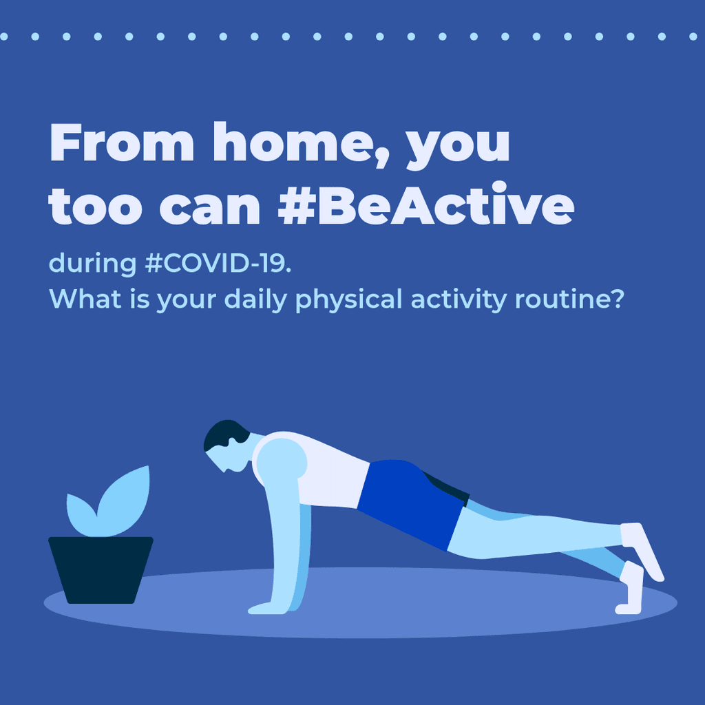 Covid-19 From Home Be Active Instagram Post