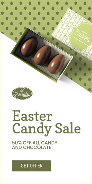 Green Easter Candy Sale Half Page
