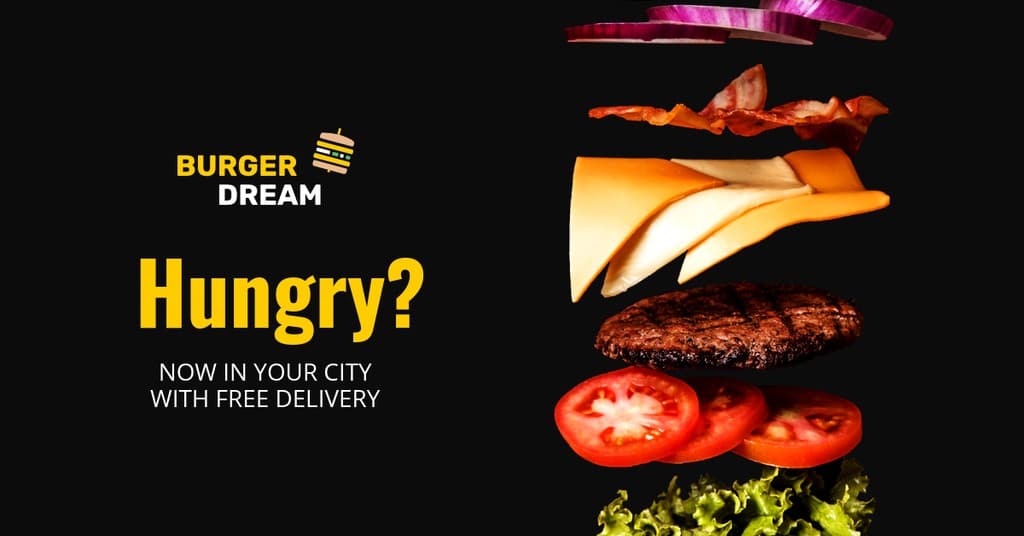 Free Burger Delivery in Your City Facebook Sponsored Message