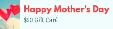 Mother's Day Hearth Balloons Gift Card Half Banner