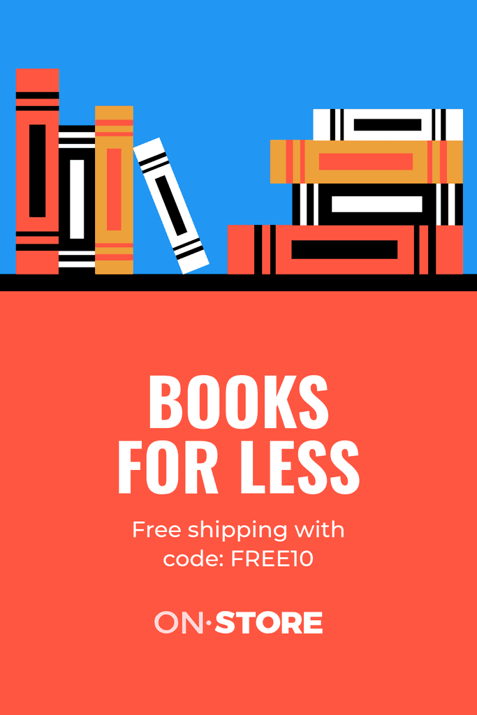 Books for Less and Free Shipping Pinterest Pin Tall