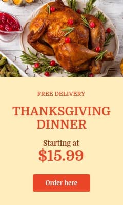 Thanksgiving Dinner Free Delivery Vertical Rectangle