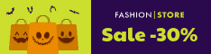 Halloween Shopping Bag Fashion Sale Half Banner