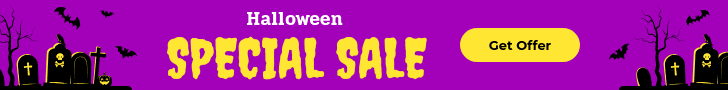 Purple Yellow Halloween Special Sale Leaderboard