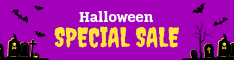 Purple Yellow Halloween Special Sale Half Banner