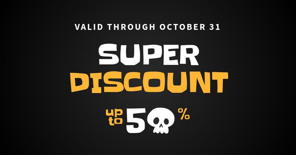 Black Halloween Skull Discount Facebook Sponsored Message