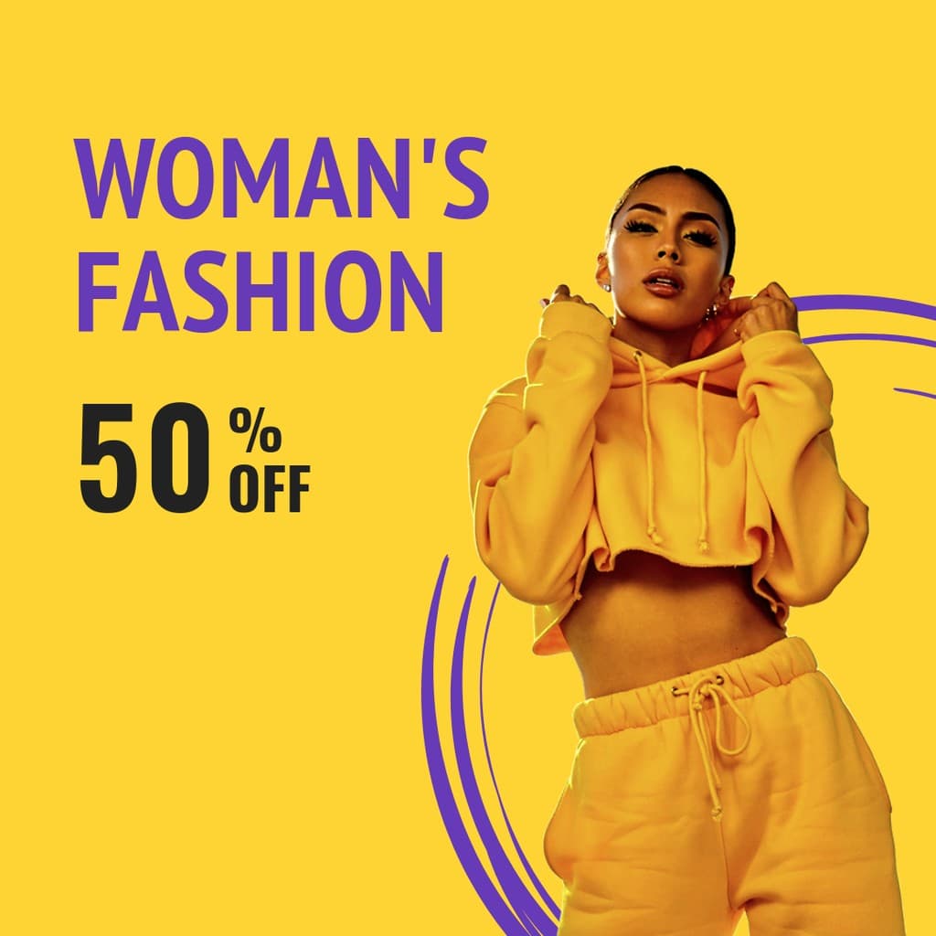 Yellow Purple Woman's Fashion Deal Instagram Post
