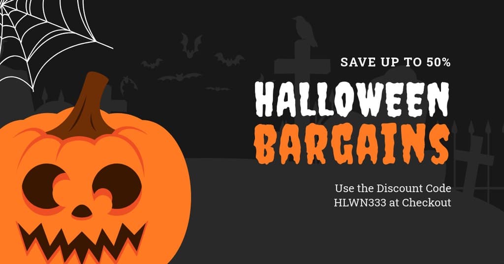 Halloween Bargains Cemetery Pumpkin Facebook Sponsored Message