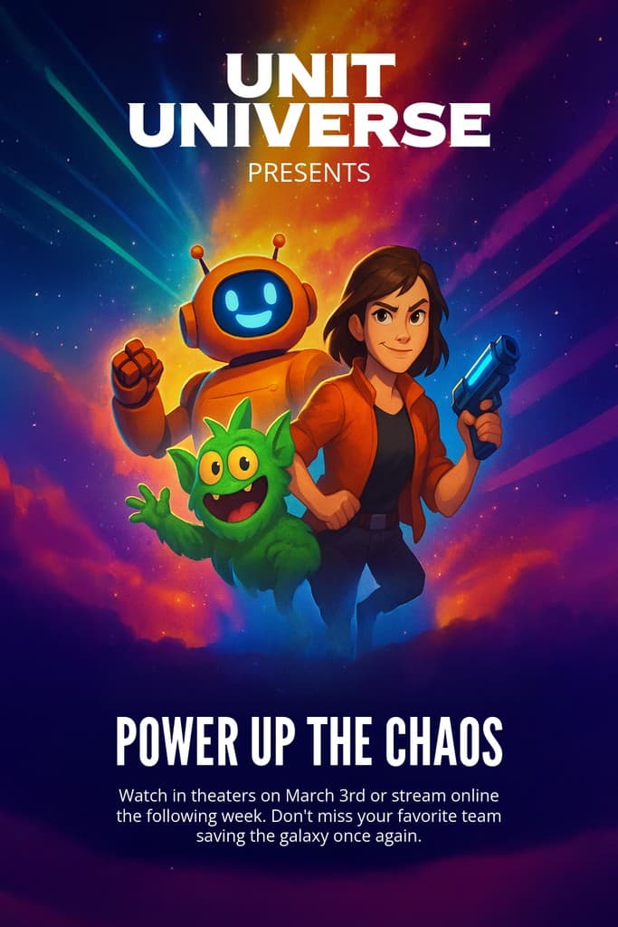 Power Up the Chaos Unit Universe Movie Animated Pinterest Pin Tall