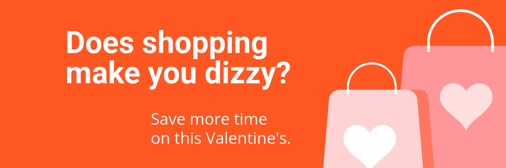 Valentine's Day Dizzy Shopping X Header